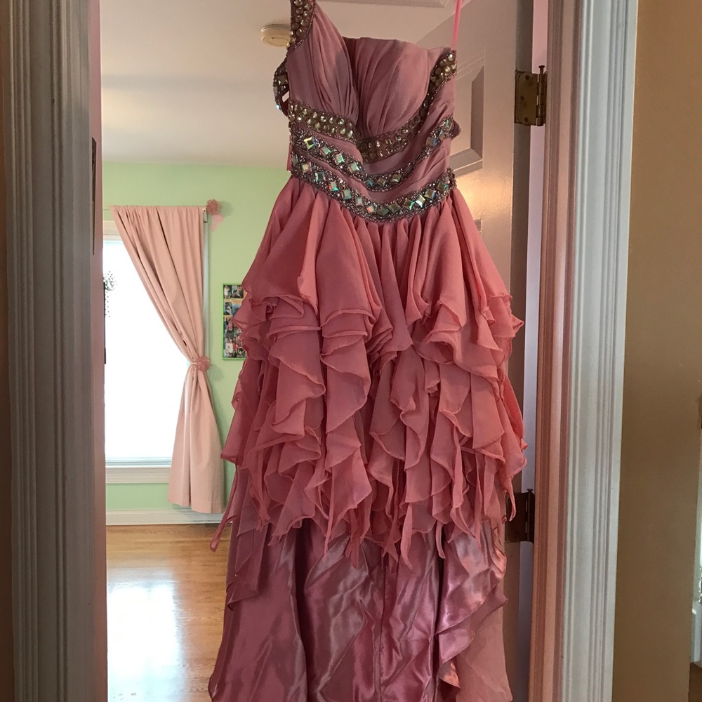 Dana Mathers pink high-low dress